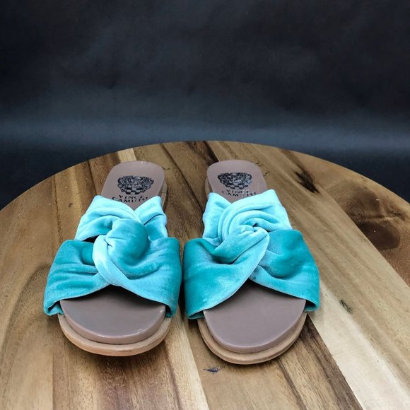 Vince Camuto Blue Twist Platform Slides Slip On Sandals Womens Size 7 B - Picture 2 of 8